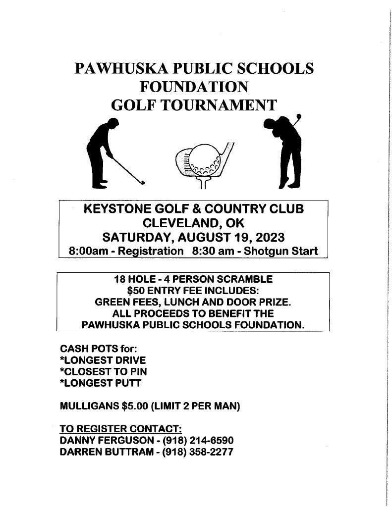Pawhuska Public Schools Foundation Golf Tournament